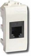 DKC  Компьютерная розетка RJ-45 кат. 5Е, "Brava", 1 модуль, белая, код 76654B