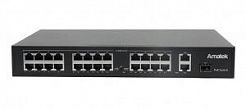 Коммутатор Amatek AN-S26P24; 27 портов (24 PoE порта + 2 порта Uplink + 1 порт Uplink SFP)