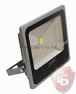 Прожектор уличный LED, Slim, 20W, 220В, 1400 Lm, IP65, Lamper