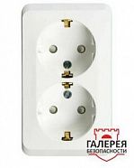 Розетка двойная накладная Schneider Electric Этюд с заземлением