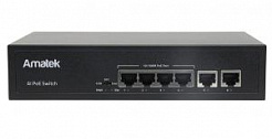 Коммутатор Amatek AN-S6P; 6 портов (4 PoE портов + 2 порта Uplink)