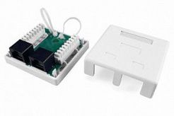 Hyperline SB2-1-8P8C-C5e-WH Розетка компьютерная RJ-45(8P8C), категория 5e, одинарная, внешняя, Dual