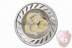 Лампа светодиодная, 3W, 12V, цоколь-GU5.3, цвет белый